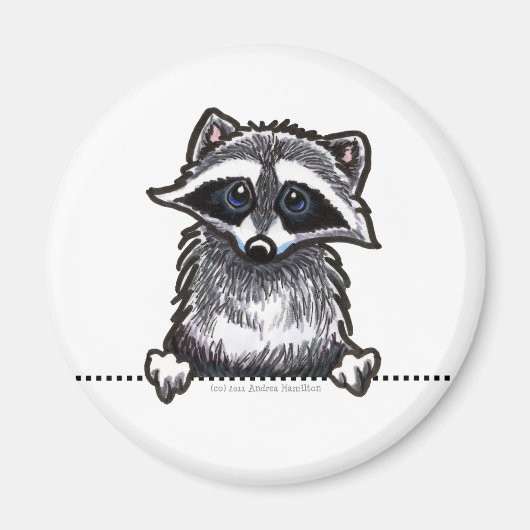 Raccoon Line Art Magneet (Voorkant)