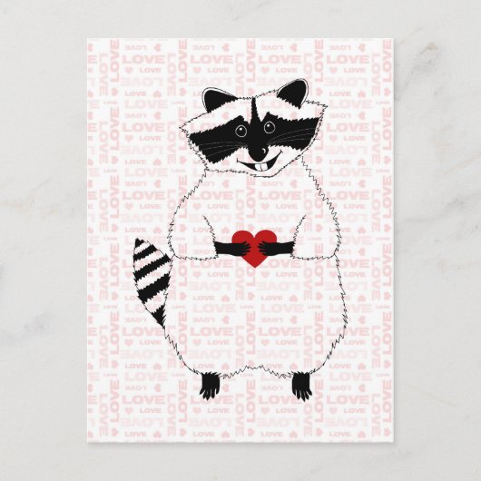 Raccoon Love Briefkaart (Voorkant)