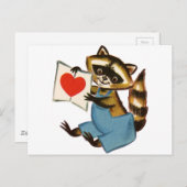  Raccoon Love Briefkaart (Voorkant / Achterkant)