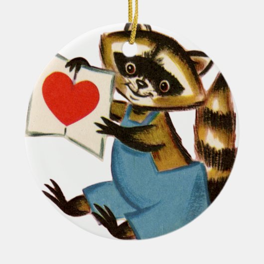 Raccoon Love Keramisch Ornament (Voorkant)