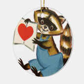 Raccoon Love Keramisch Ornament (Links)
