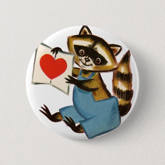  Raccoon Love Ronde Button 5,7 Cm (Voorkant)