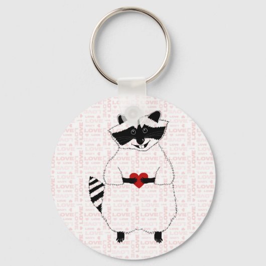 Raccoon Love Sleutelhanger (Voorkant)