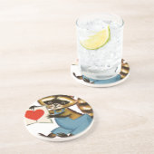  Raccoon Love Zandsteen Onderzetter (Zijkant)