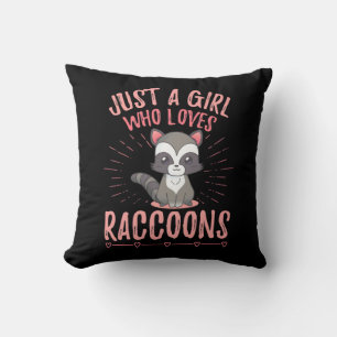Raccoon Lover is gewoon een meisje dat van Raccoon Kussen