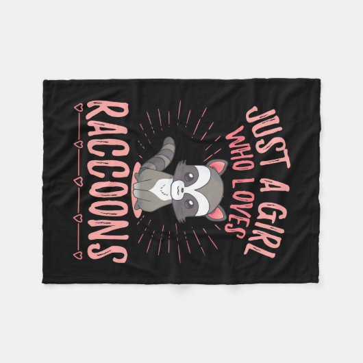 Raccoon Lover Just A Girl Who Loves Raccoon Fleece Deken (Voorkant (Horizontaal))