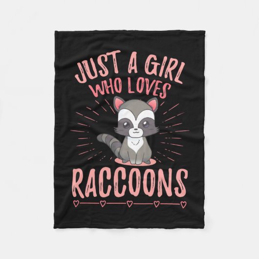 Raccoon Lover Just A Girl Who Loves Raccoon Fleece Deken (Voorkant)
