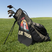 Raccoon Lover Live Fast Eat Trash Golfhanddoek (Groen)