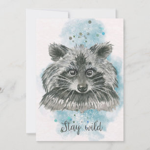 Raccoon Lover Raccoon Verblijf Wild Bedankkaart