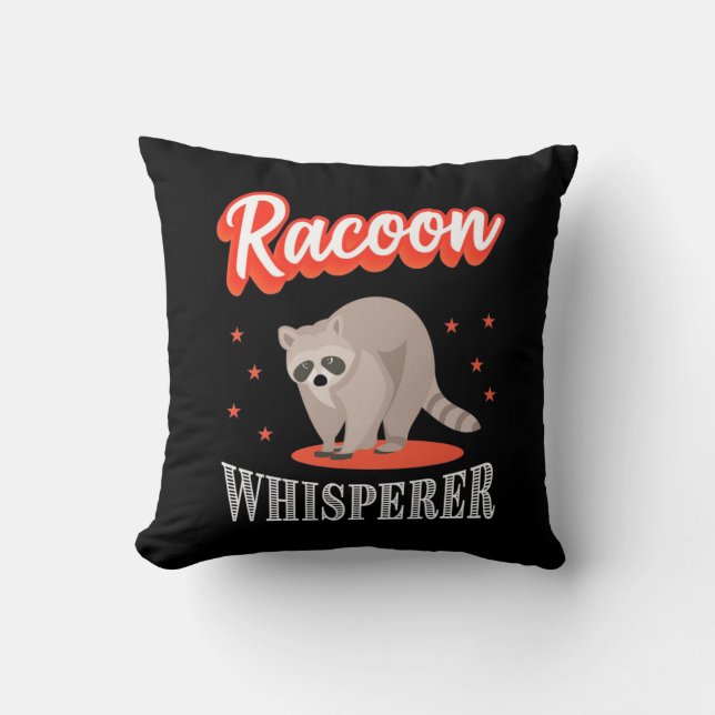 Raccoon Lover Raccoon Whisper Kussen (Voorkant)