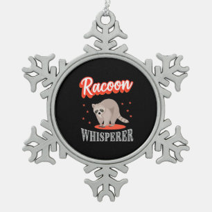 Raccoon Lover Raccoon Whisper Tin Sneeuwvlok Ornament