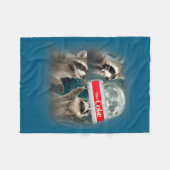 Raccoon Meme 3 Racoons Howling At Moon Funny Weird Fleece Deken (Voorkant (Horizontaal))