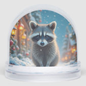 Raccoon Merry Christmas Sneeuwbol (Voorkant)