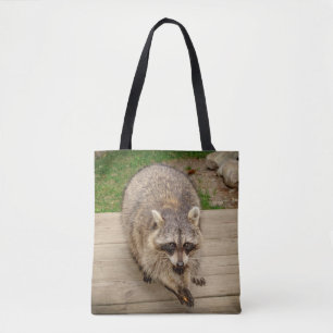 Raccoon met chip tote bag