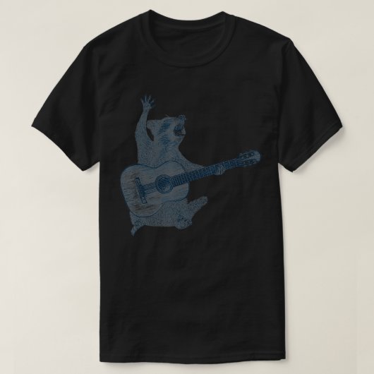 Raccoon met gitaar Guitar Player Raccin Lover T-shirt (Design voorkant)