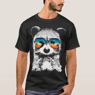 Raccoon met glazen zonnebril Retro Styl T-shirt
