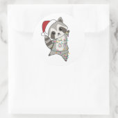 Raccoon met Kerstmis wintervakantieoord Trucker Ha Ronde Sticker (Tas)