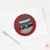 Raccoon Mobster Ronde Sticker (Envelop)