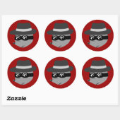 Raccoon Mobster Ronde Sticker (Vel)