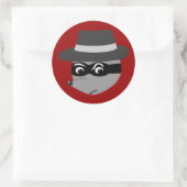Raccoon Mobster Ronde Sticker (Tas)