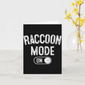 Raccoon Mode On Costume Funny Trash Panda Gift Ani Kaart (Gele Bloem)