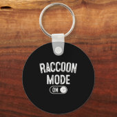 Raccoon Mode On Costume Funny Trash Panda Gift Ani Sleutelhanger (Voorkant)