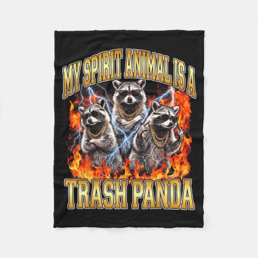 Raccoon My Srit Animal Is A Trash Panda Funny Boot Fleece Deken (Voorkant)