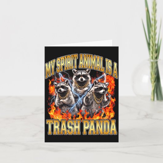 Raccoon My Srit Animal Is A Trash Panda Funny Boot Kaart (Voorkant)