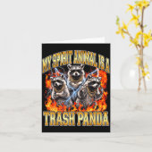 Raccoon My Srit Animal Is A Trash Panda Funny Boot Kaart (Gele Bloem)