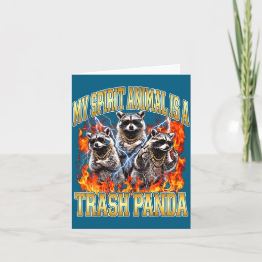 Raccoon My Srit Animal Is A Trash Panda Funny Boot Kaart (Voorkant)