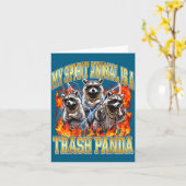 Raccoon My Srit Animal Is A Trash Panda Funny Boot Kaart (Gele Bloem)