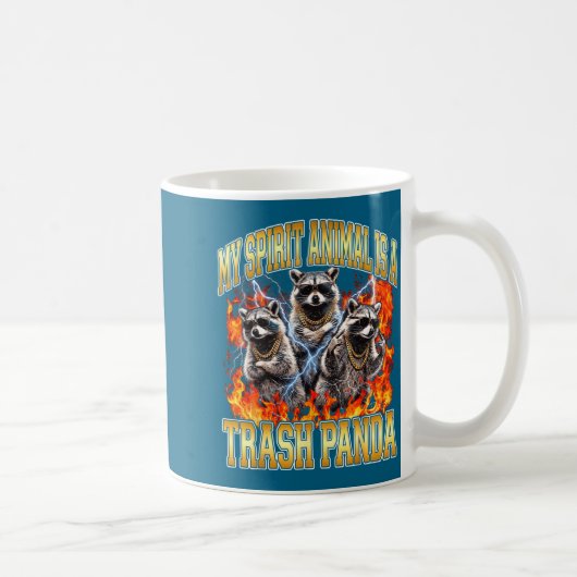 Raccoon My Srit Animal Is A Trash Panda Funny Boot Koffiemok (Rechts)