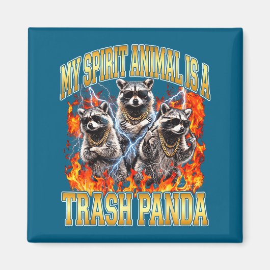 Raccoon My Srit Animal Is A Trash Panda Funny Boot Magneet (Voorkant)