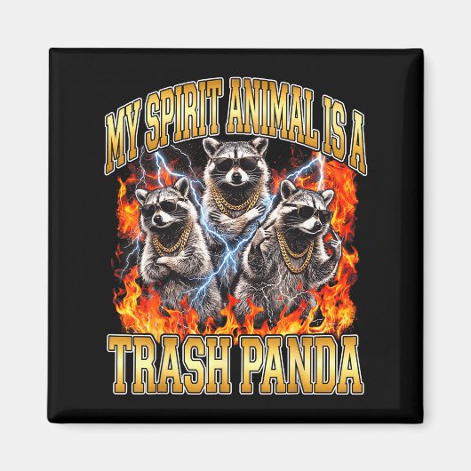 Raccoon My Srit Animal Is A Trash Panda Funny Boot Magneet (Voorkant)
