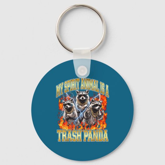 Raccoon My Srit Animal Is A Trash Panda Funny Boot Sleutelhanger (Voorkant)