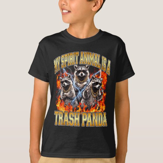 Raccoon My Srit Animal Is A Trash Panda Funny Boot T-shirt (Voorkant)