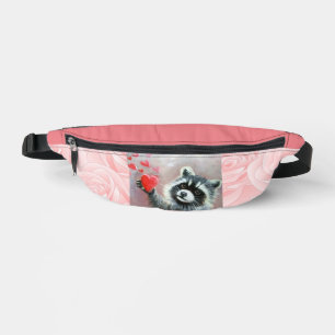 Raccoon N harten Print Cut Naai Fanny Pack Heuptasje