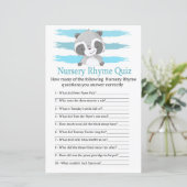 Raccoon Nursery Rhyme Quiz baby shower game (Staand voorkant)