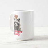 Raccoon Overthinking King Koffiemok (Voorkant links)