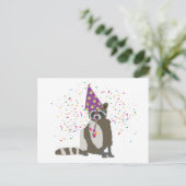 Raccoon partoon - dieren met partij briefkaart (Staand voorkant)