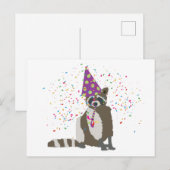 Raccoon partoon - dieren met partij briefkaart (Voorkant / Achterkant)