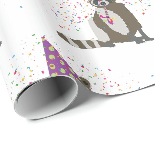 Raccoon partoon - dieren met partij cadeaupapier (Rol Hoek)