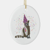Raccoon partoon - dieren met partij keramisch ornament (Rechts)