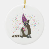Raccoon partoon - dieren met partij keramisch ornament (Voorkant)
