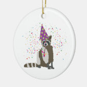 Raccoon partoon - dieren met partij keramisch ornament (Links)