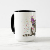 Raccoon partoon - dieren met partij mok (Voorkant links)