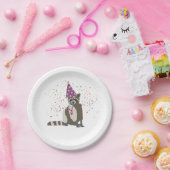 Raccoon partoon - dieren met partij papieren bordje (Feest)