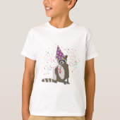 Raccoon partoon - dieren met partij t-shirt (Voorkant)