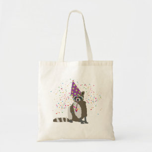 Raccoon partoon - dieren met partij tote bag