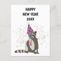 Raccoon partout - Dierenholiday - New Years Card